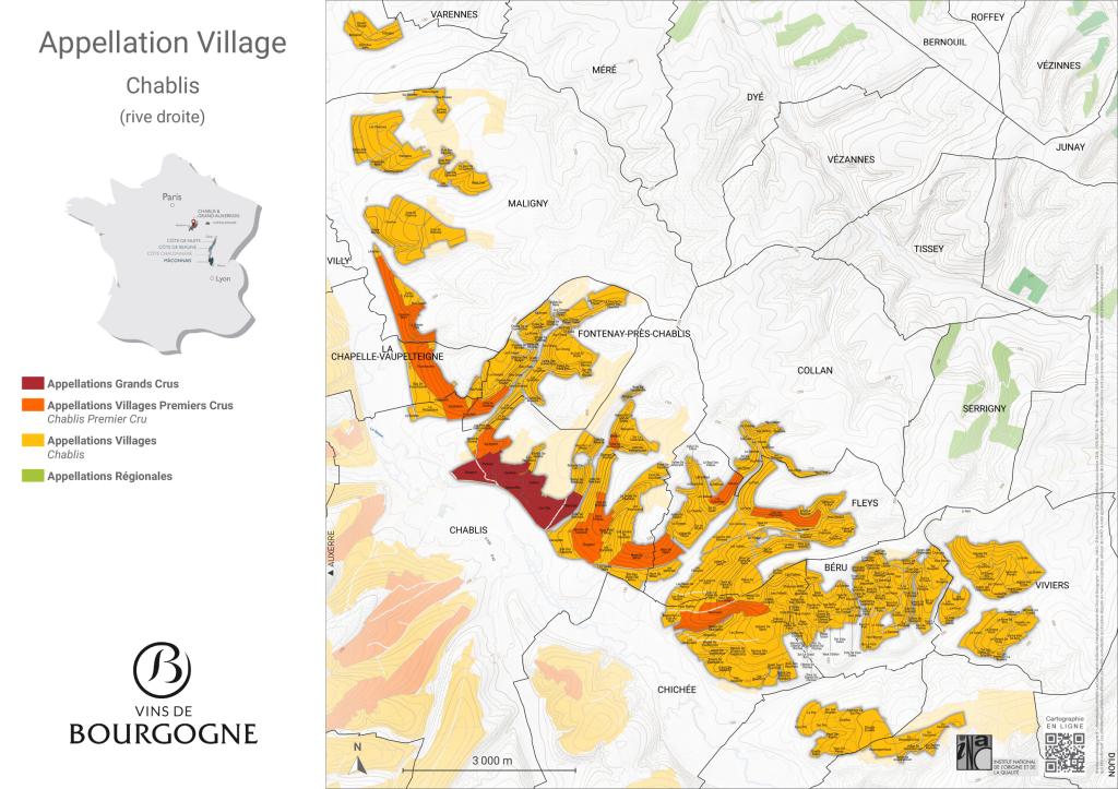 Map Chablis and Chablis Premier Cru