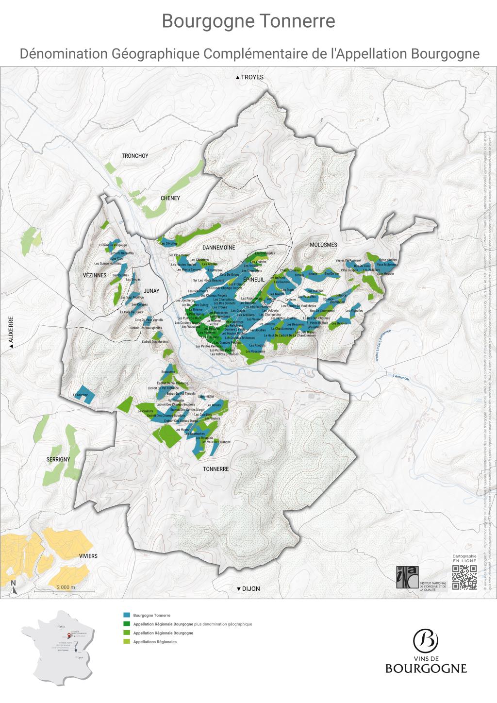 CARTES DE L'APPELLATION Bourgogne Tonnerre