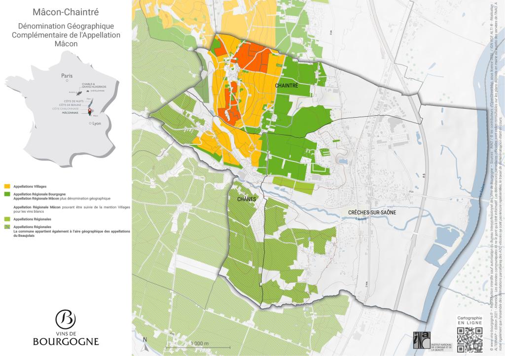 Map Mâcon-Chaintre