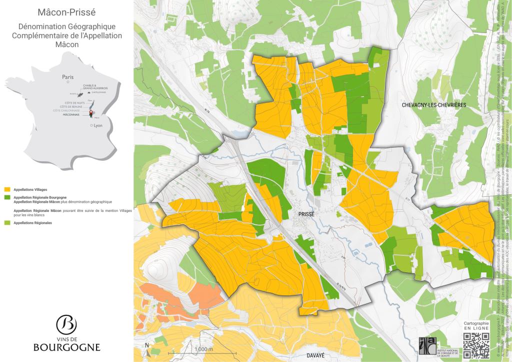 CARTES DE L'APPELLATION Mâcon-Prissé