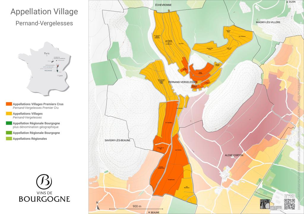 Map Pernand-Vergelesses