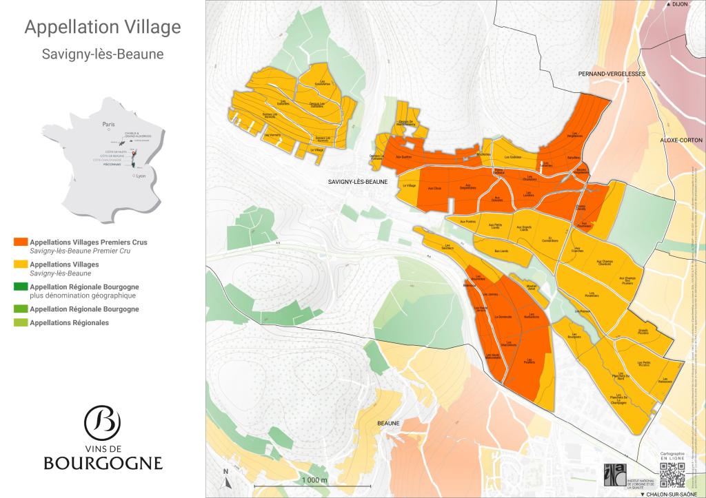 Map Savigny-Lès-Beaune