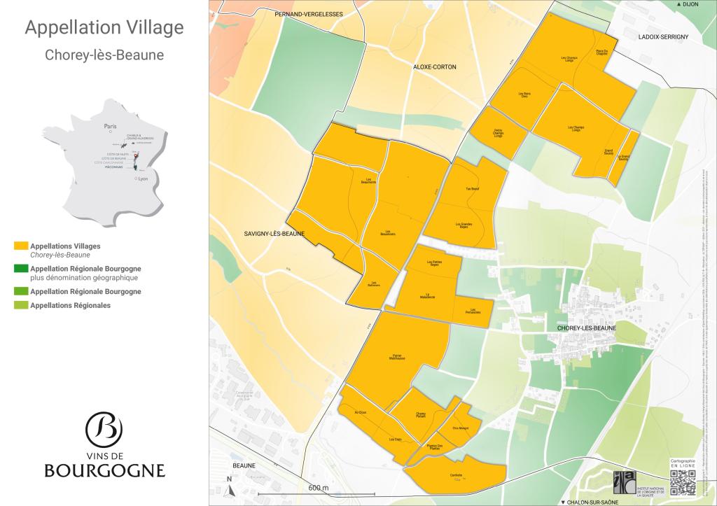 Map Chorey-Lès-Beaune