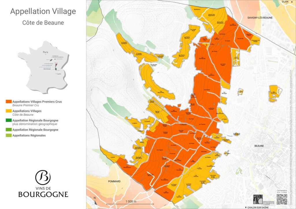 CARTES DE L'APPELLATION Côte de Beaune