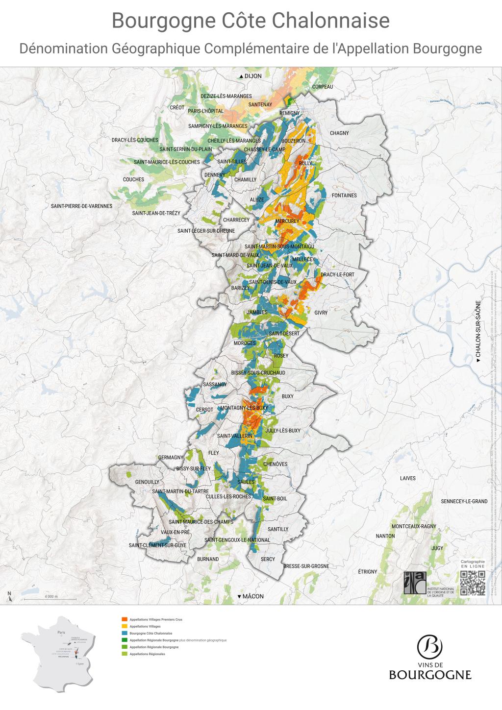 CARTES DE L'APPELLATION Bourgogne Côte Chalonnaise