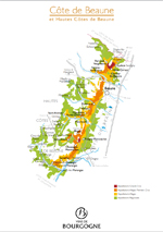 Carte de le Côte de Beaune et Haute Côtes de Beaune