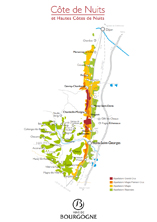 Carte de la Côte de Nuits et Hautes Côtes de Nuits