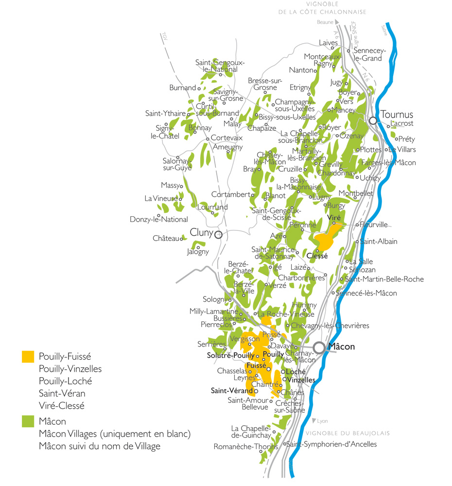 CARTES DE L'APPELLATION Mâcon-Villages