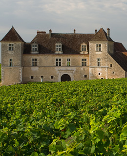 © BIVB / NARBEBURU Château du Clos de Vougeot en Bourgogne vu depuis les vignes