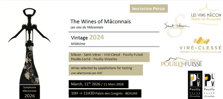 Dégustation presse par les 5 ODG du Mâconnais le 11 mars de 10h à 11h30