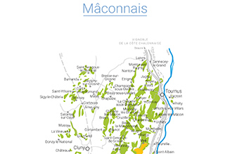 Carte du Mâconnais en Bourgogne