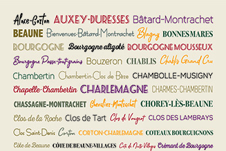 Carte postale des vins de Bourgogne