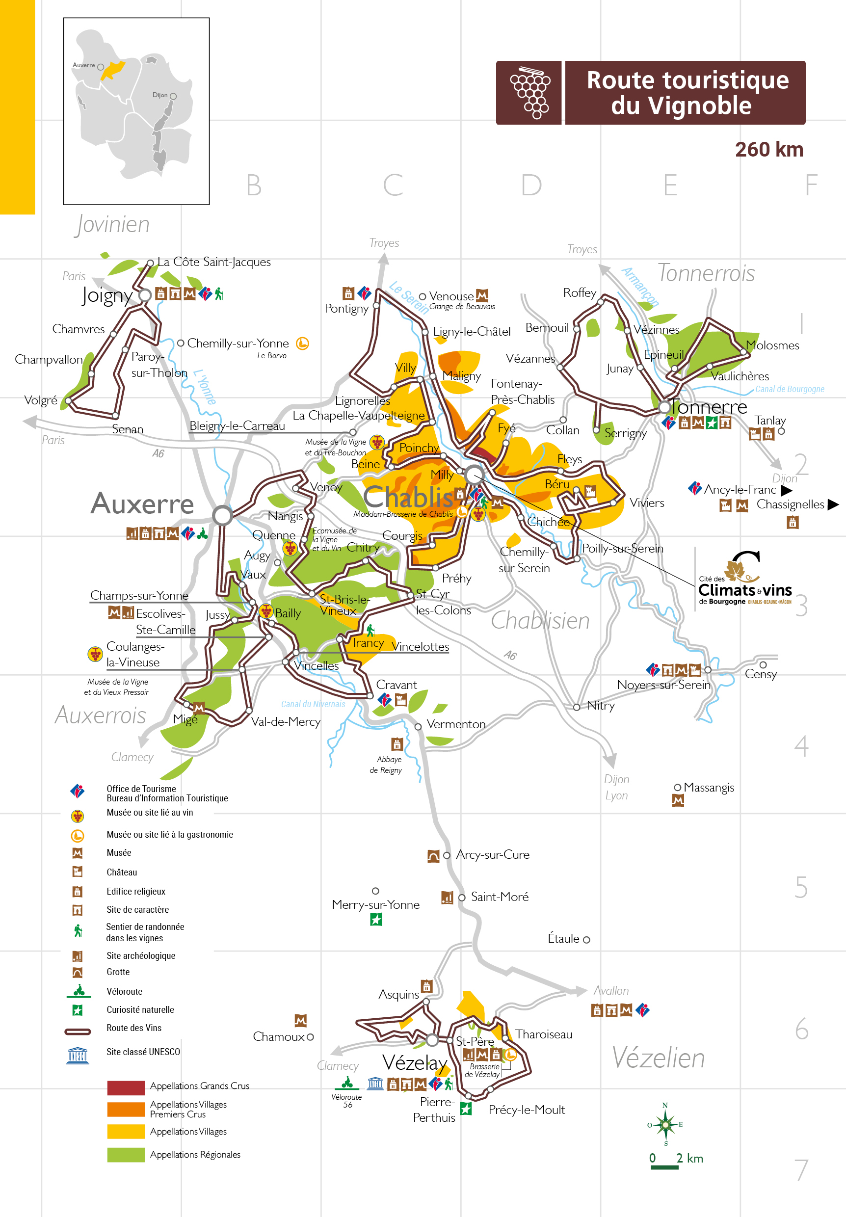 Itinéraire - Route des vins Chablis et Grand Auxerrois