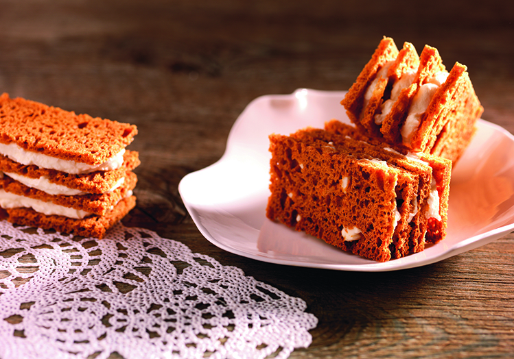 Millefeuille de pain d’épices et chèvre