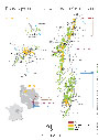 Map of Bourgogne and its five wine-producing regions