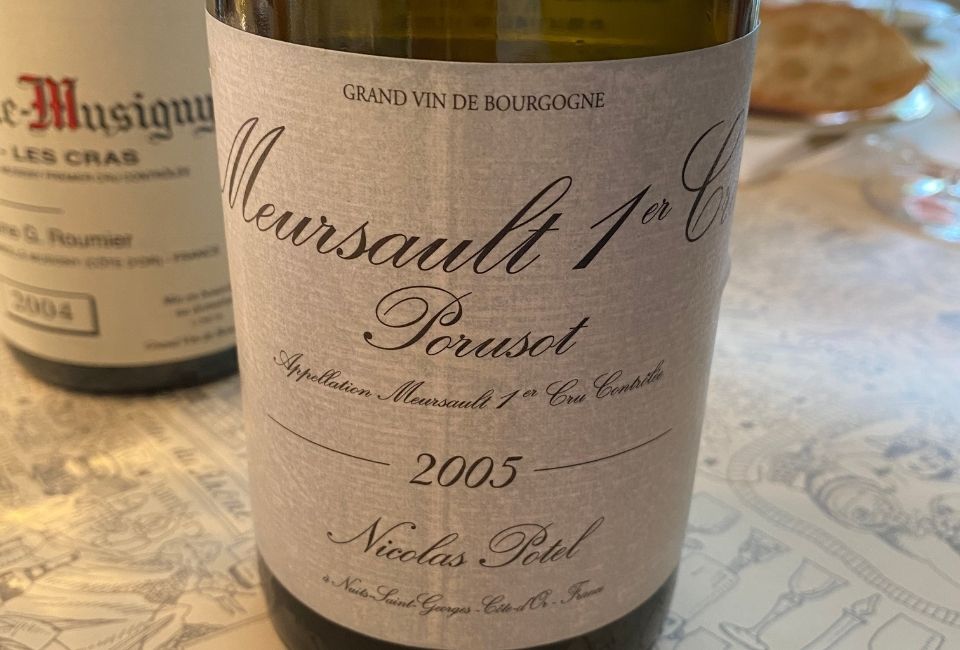 Dégustation vin de Bourgogne Meursault Porusot